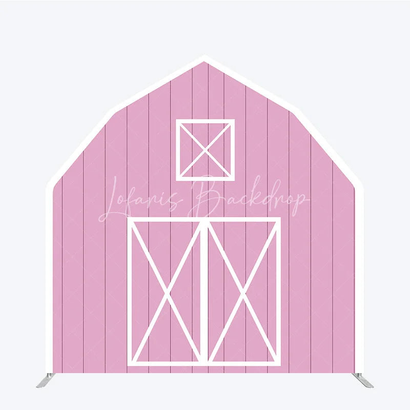 Lofaris Rustic Pink Barn Door Arch Party Decor Backdrop