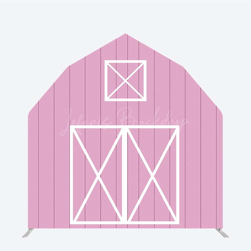 Lofaris Rustic Pink Barn Door Arch Party Decor Backdrop