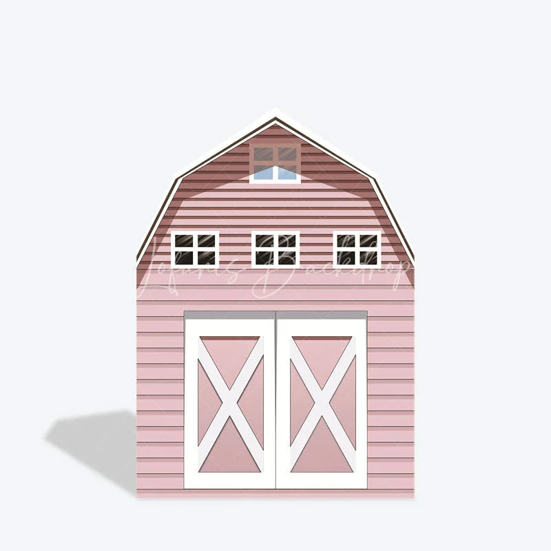 Lofaris Rustic Pink Farm House Barn Door Arch Party Backdrop