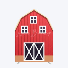 Lofaris Rustic Red Brown Barn Door Arch Party Decor Backdrop
