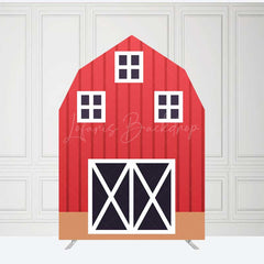 Lofaris Rustic Red Brown Barn Door Arch Party Decor Backdrop