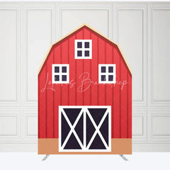Lofaris Rustic Red Brown Barn Door Arch Party Decor Backdrop