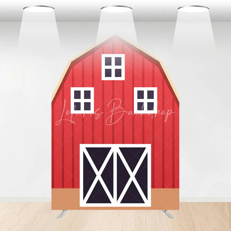 Lofaris Rustic Red Brown Barn Door Arch Party Decor Backdrop