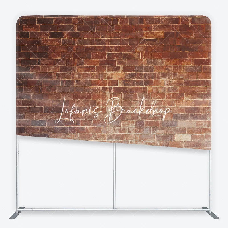 Lofaris Rustic Red Brown Weathered Brick Wall Square Double-Sided Backdrop Industrial Photography Background