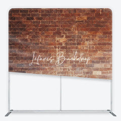 Lofaris Rustic Red Brown Weathered Brick Wall Square Double-Sided Backdrop Industrial Photography Background