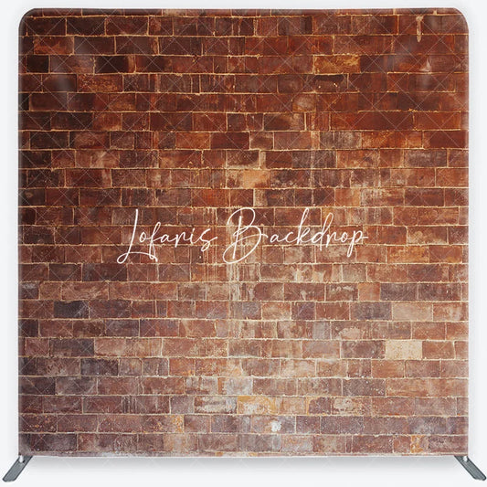 Lofaris Rustic Red Brown Weathered Brick Wall Square Double-Sided Backdrop Industrial Photography Background