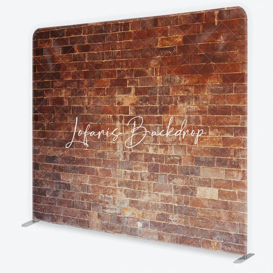 Lofaris Rustic Red Brown Weathered Brick Wall Square Double-Sided Backdrop Industrial Photography Background