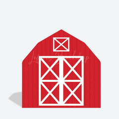 Lofaris Rustic Red White Farm House Barn Door Arch Backdrop
