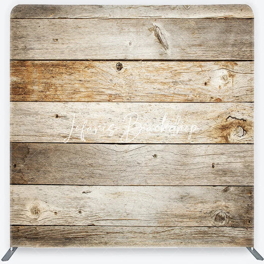 Lofaris Rustic Weathered Wood Plank Square Double-Sided Backdrop Natural Farmhouse Photography Background