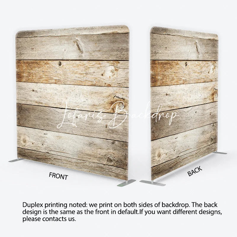 Lofaris Rustic Weathered Wood Plank Square Double-Sided Backdrop Natural Farmhouse Photography Background