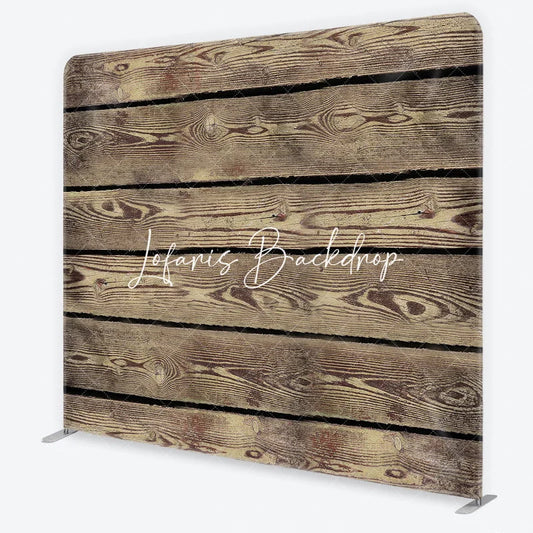 Lofaris Rustic Weathered Wood Planks Texture Square Double-Sided Backdrop Natural Brown Photography Background