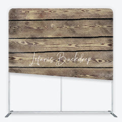Lofaris Rustic Weathered Wood Planks Texture Square Double-Sided Backdrop Natural Brown Photography Background