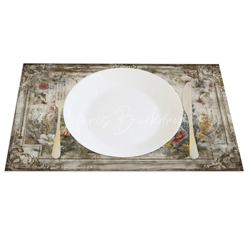 Lofaris Rustic White Rooster Set of 4 Placemats Vintage Farmhouse Chicken Table Mats for Dining Room