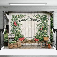 Lofaris Rustic White Wood Watermelon Patch Photography Backdrop Summer Farm Harvest Party Decor