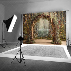 Lofaris Rustic Winter Wedding Arch Backdrop Pinecone and Berries Decor Enchanted Forest Holiday Photography Props