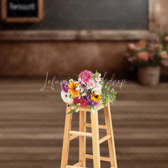 Lofaris Rustic Wood Floral Photography Backdrop Vintage Chalkboard Rose Flower Background Garden Room Photo Prop