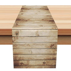 Lofaris Rustic Wood Grain Table Runner Retro Faux Print for Farmhouse and Cabin Style Dining Decor