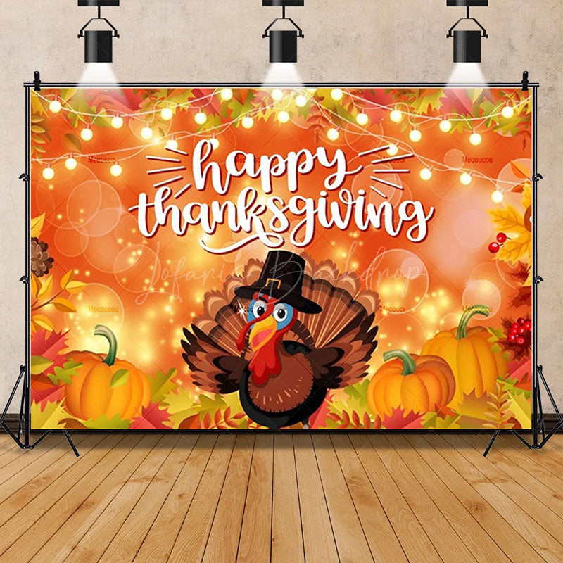 Lofaris Rustic Wood Harvest Scene Thanksgiving Day Backdrop Pumpkins and Maple Leaves Cozy Autumn Decoration