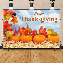Lofaris Rustic Wood Harvest Scene Thanksgiving Day Backdrop Pumpkins and Maple Leaves Cozy Autumn Decoration