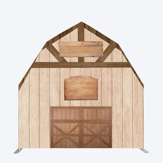 Lofaris Rustic Wooden Farm House Barn Door Arch Party Backdrop