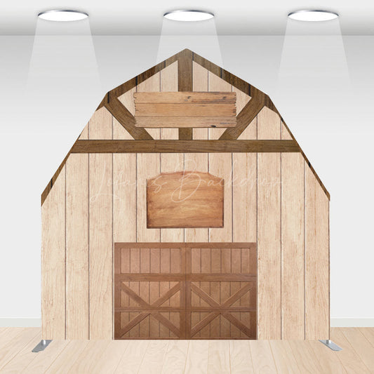 Lofaris Rustic Wooden Farm House Barn Door Arch Party Backdrop