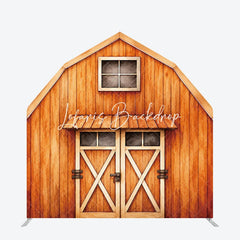 Lofaris Rustic Wooden Farmhouse Barn Door Arch Backdrop with X-Brace Design Country Theme Party Decoration
