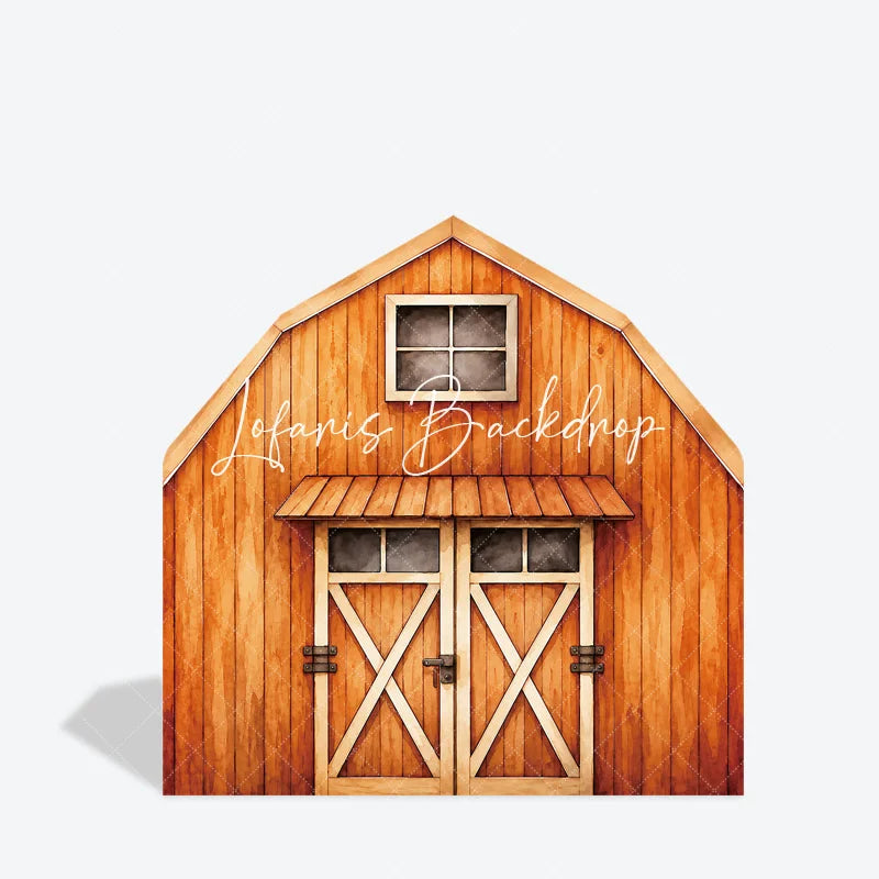 Lofaris Rustic Wooden Farmhouse Barn Door Arch Backdrop with X-Brace Design Country Theme Party Decoration
