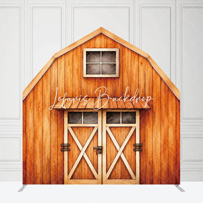 Lofaris Rustic Wooden Farmhouse Barn Door Arch Backdrop with X-Brace Design Country Theme Party Decoration