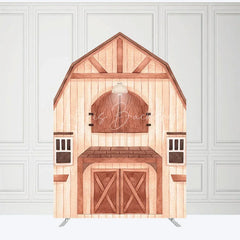 Lofaris Rustic Wooden House Barn Door Arch Party Backdrop