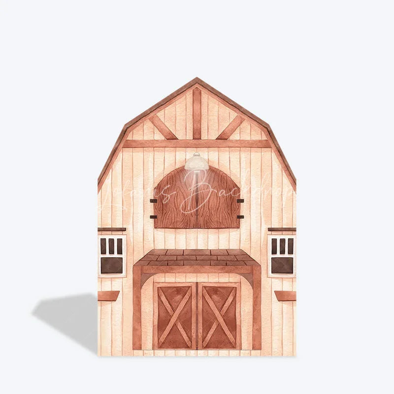 Lofaris Rustic Wooden House Barn Door Arch Party Backdrop