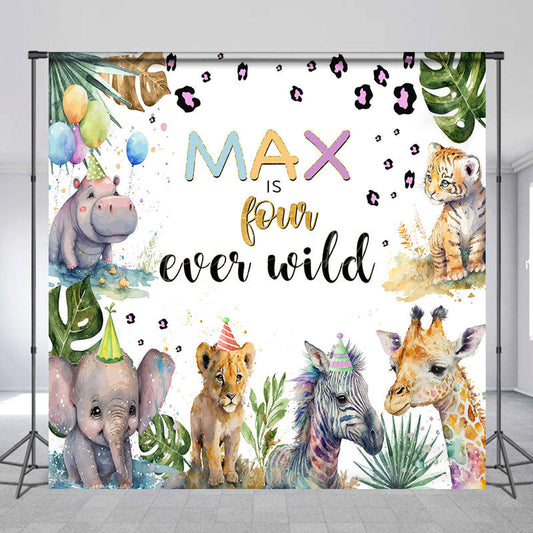 Lofaris Safari 4 Ever Wild Custom Jungle Birthday Backdrop