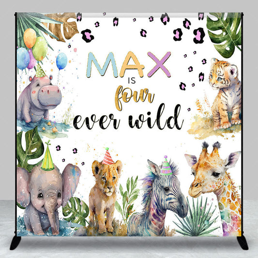 Lofaris Safari 4 Ever Wild Custom Jungle Birthday Backdrop