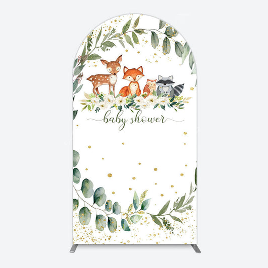 Lofaris Safari Animals Plant Leaf Baby Shower Arch Backdrop