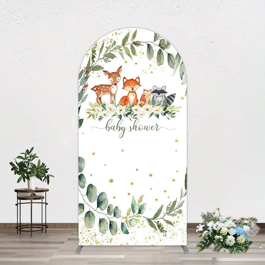 Lofaris Safari Animals Plant Leaf Baby Shower Arch Backdrop