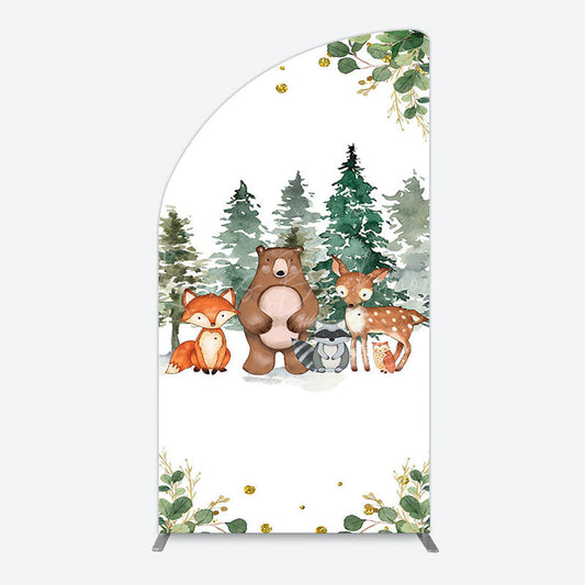 Lofaris Safari Jungle Mountain Baby Shower Half Moon Arch Backdrop