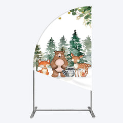 Lofaris Safari Jungle Mountain Baby Shower Half Moon Arch Backdrop
