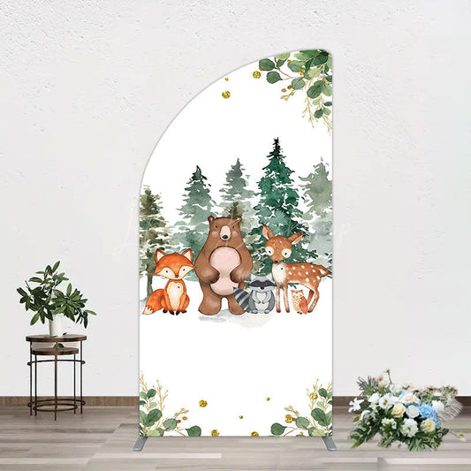 Lofaris Safari Jungle Mountain Baby Shower Half Moon Arch Backdrop