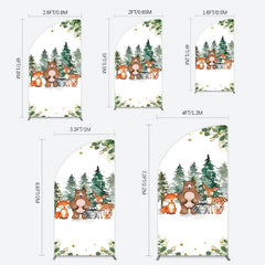 Lofaris Safari Jungle Mountain Baby Shower Half Moon Arch Backdrop