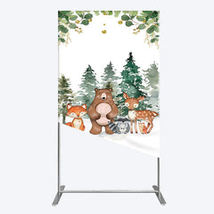 Lofaris Safari Jungle Mountain Baby Shower Rectangle Backdrop