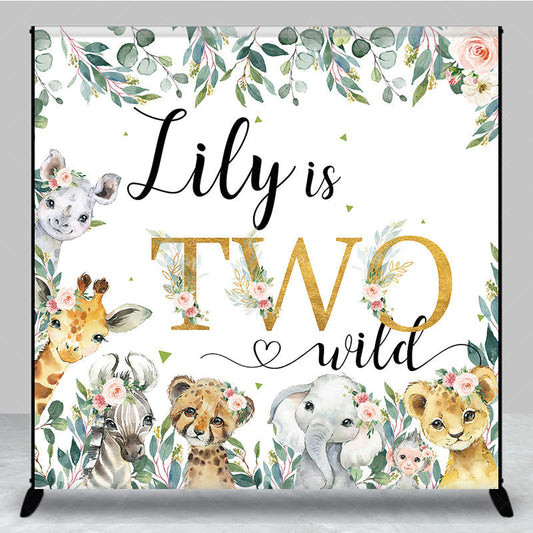 Lofaris Safari Jungle Plant Custom Name Two Wild Backdrop