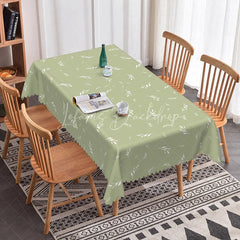 Lofaris Sage Green Botanical Leaf Rectangle Tablecloth Simple Modern Farmhouse Style Minimalist Kitchen Dining Decor