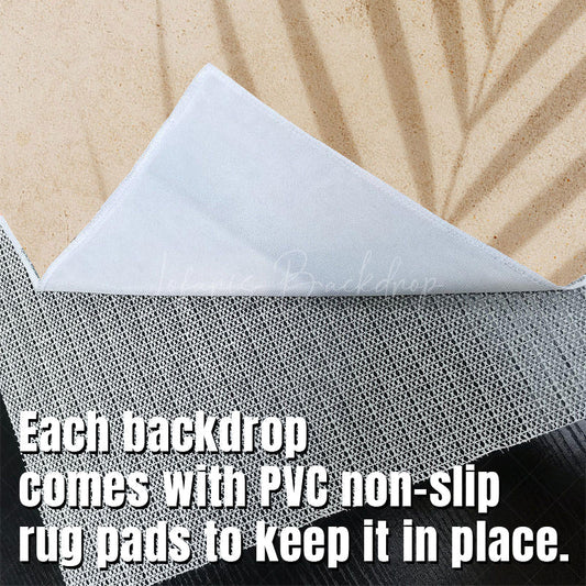 Lofaris Sand Colored Palm Leaf Shadow Fabric Floor Backdrop