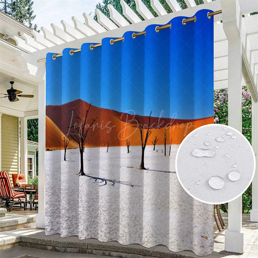 Lofaris Sand Dune Desert Landscape Waterproof Printed Outdoor Curtains