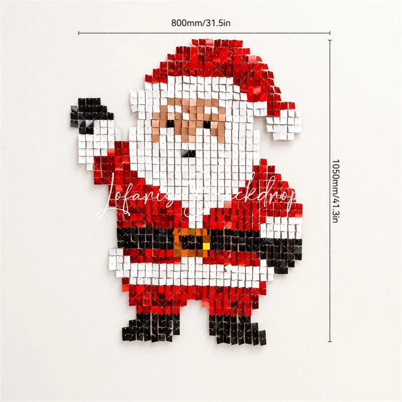 Lofaris Santa Claus Shimmer Wall Backdrop Sparkling Christmas Holiday Party Decor