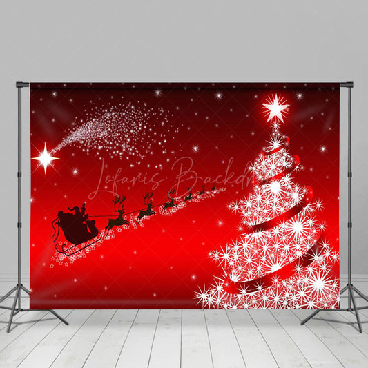 Lofaris Santa Reindeer Snowy Christmas Night Party Backdrop