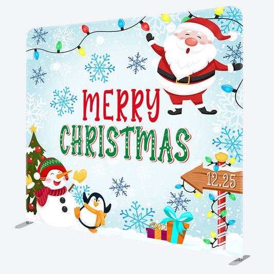 Lofaris Santa Snowman Snowy Christmas Pillow Cover Backdrop