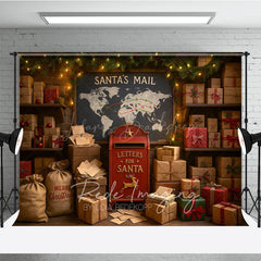 Lofaris Santa’s Mailroom Photo Booth Backdrop Letters to Santa Workshop North Pole Christmas Mini Session Background