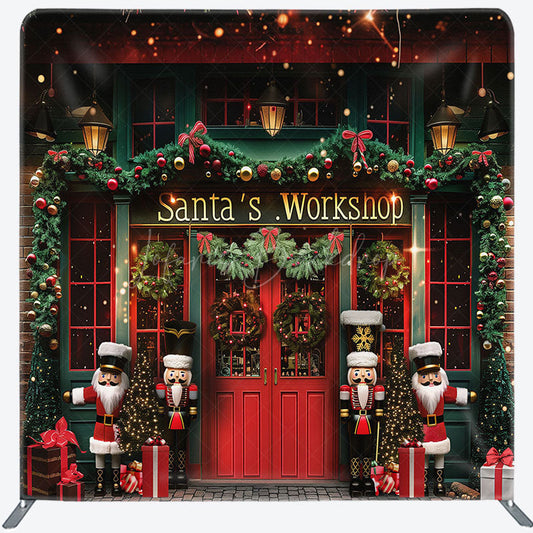 Lofaris Santas Workshop Soldier Christmas Pillow Case Backdrop