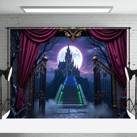 Lofaris Scary Wild Castle Curtaim Gate Cake Smash Backdrop