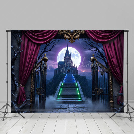 Lofaris Scary Wild Castle Curtaim Gate Cake Smash Backdrop